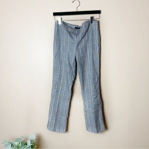 [Zara] Black & White Houndstooth Print Wide Leg Career Pants